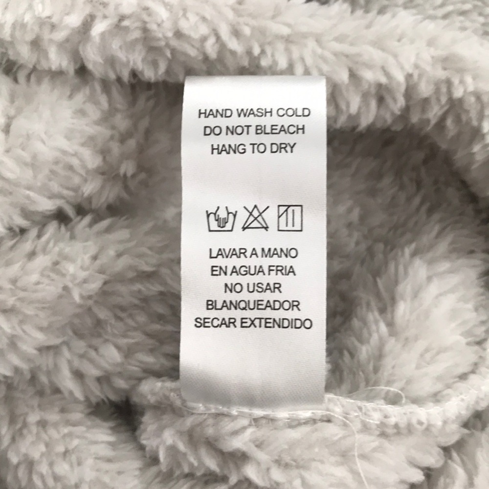 LAST ONE!! Grey Fuzzy Two Toned Zip Up Fleece - Picture 8 of 8
